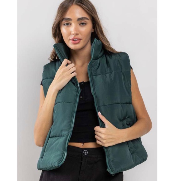 Jackets & Blazers - Hunter green zip up puffer vest